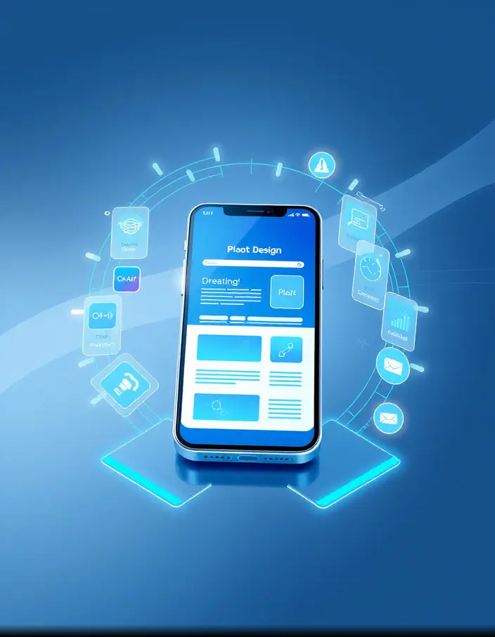 Illustration du concept mobile-first avec un smartphone au centre et des interfaces web responsives