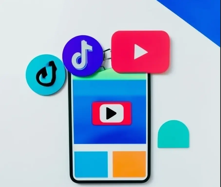 Logos des différentes plateformes de vidéos courtes. Youtube, TikTok...
