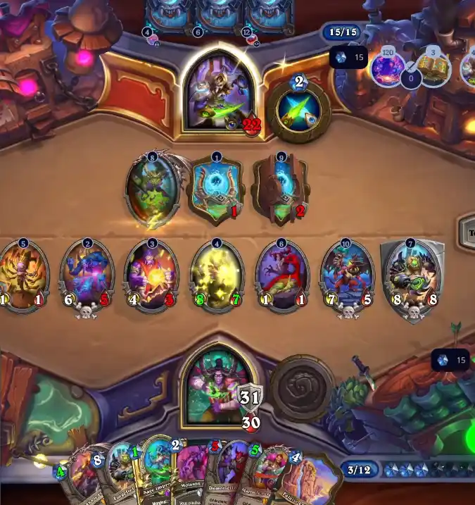 Capture d'écran d'une partie d'Heathstone